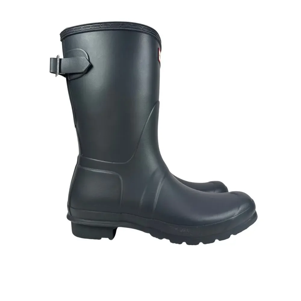 Hunter‎ Original Short Rain Boots Womens 9 Dark Slate Rubber Adjustable Buckle